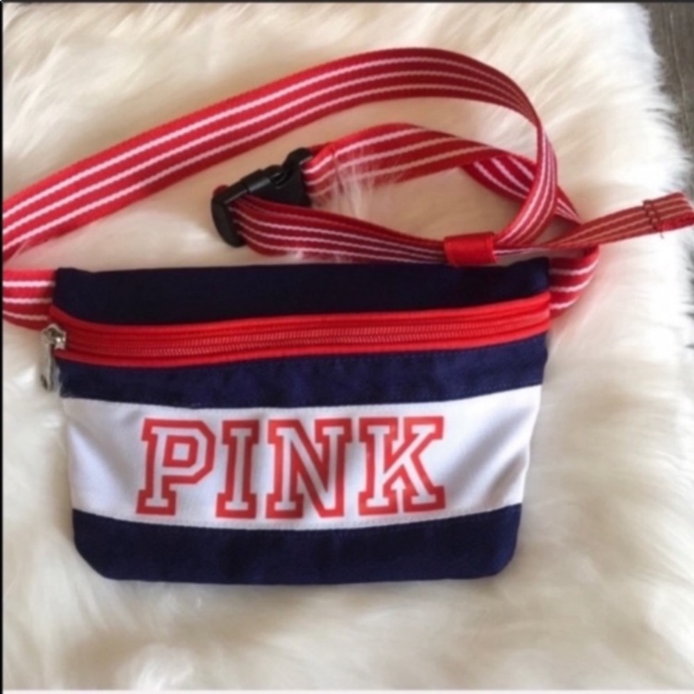 Pink Victoria’s Secret red, white, and blue Fanny Pack